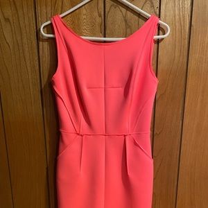 Milly Neon Pink Exposed Zipper Scuba Shift Dress